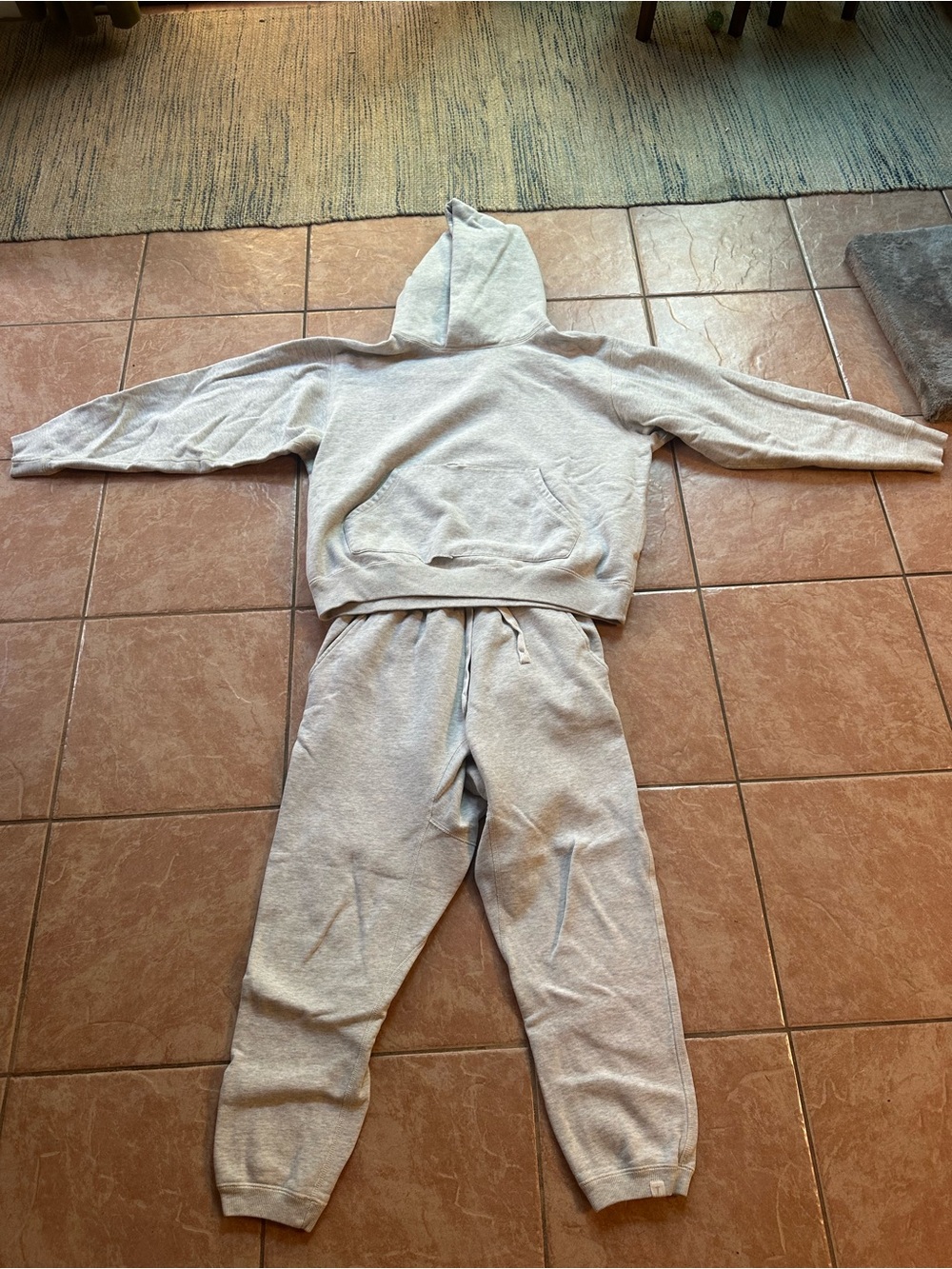 TKEES Light Gray Hoodie & Joggers Set